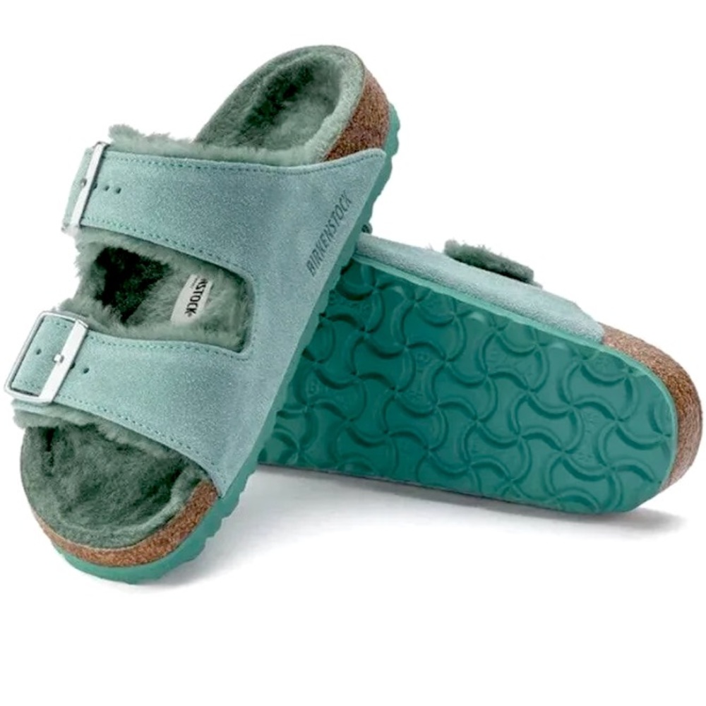 (NWT) Birkenstock Beryl Arizona Shearling Suede Leather 7/38